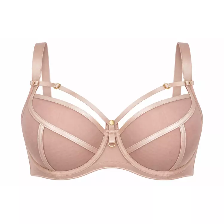 ME19064BEŻ_MEDIOLANO NAKED 19064 SOFT PLUNGE BRA BEŻOWY