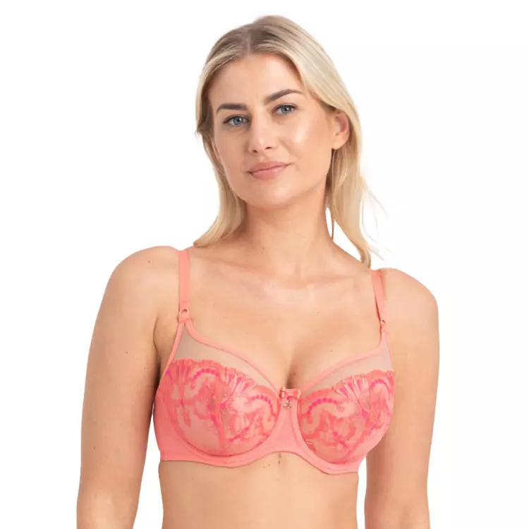 SAPERLAA143COL_SAMANTA PERLA A143 SOFT HIGH APEX BRA CORAL