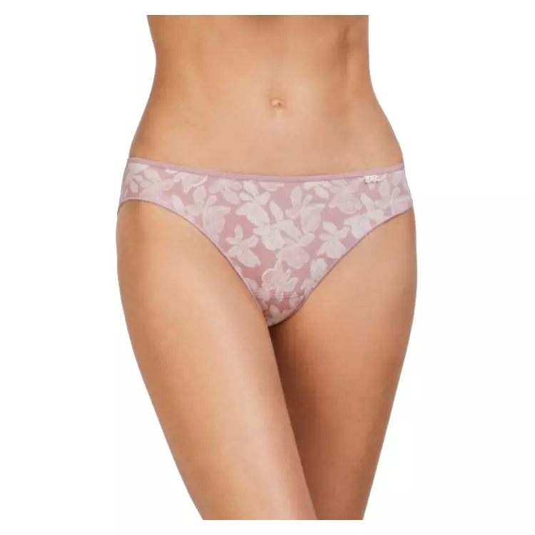 AV33096PIK_AVET 33096 FLORAL JACQUARD MICROFIBER BIKINI BRIEFS PINK