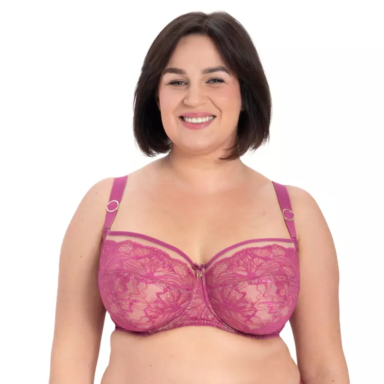 SAMILAA911RAY_SAMANTA MILA A911 SOFT FULL CUP SIDE SUPPORT BRA RASPBERRY