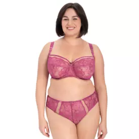 SAMILAA911RAY_SAMANTA MILA A911 SOFT FULL CUP SIDE SUPPORT BRA RASPBERRY
