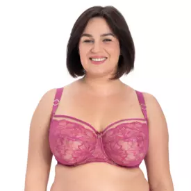 SAMILAA911RAY_SAMANTA MILA A911 SOFT FULL CUP SIDE SUPPORT BRA RASPBERRY