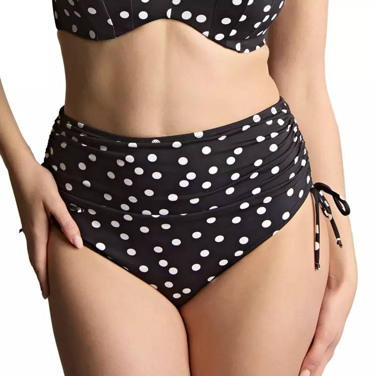 SW2049PDT_PANACHE SWIM POLKA DOT MIDI GATHER BRIEF POLKA DOT PRINT
