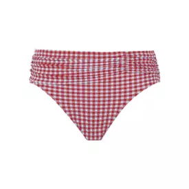 SW1729RGM_PANACHE SWIM GINGHAM MIDI GATHER BRIEF RED GINGHAM