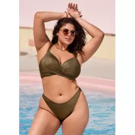 ES803227GOR_ELOMI SWIM SUNSET SHIMMER UW PLUNGE BIKINI TOP GOLD RUSH