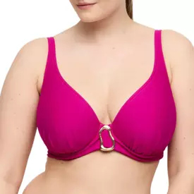 PD4013519DMA_PRIMADONNA SWIM UVITA PADDED PLUNGE BIKINI TOP DEEP MAGENTA