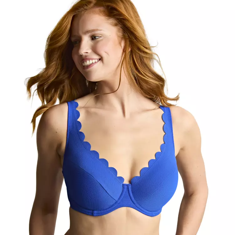 SW1784COT_PANACHE SWIM SPIRIT LAUREN PLUNGE BIKINI TOP COBALT