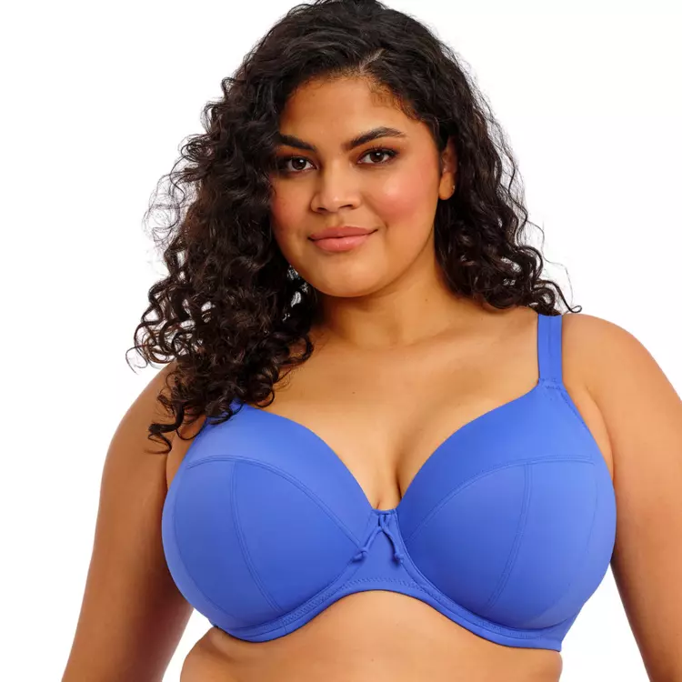 ES7284AZE_ELOMI SWIM PLAIN SAILING UW PLUNGE BIKINI TOP AZURE