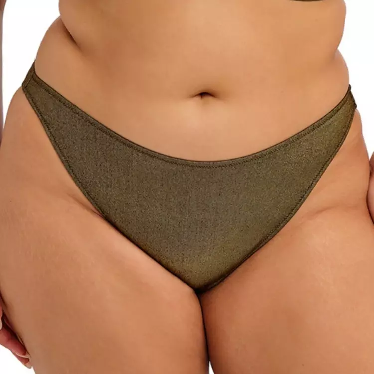 ES803285GOR_ELOMI SWIM SUNSET SHIMMER HIGH LEG BIKINI BRIEF GOLD RUSH