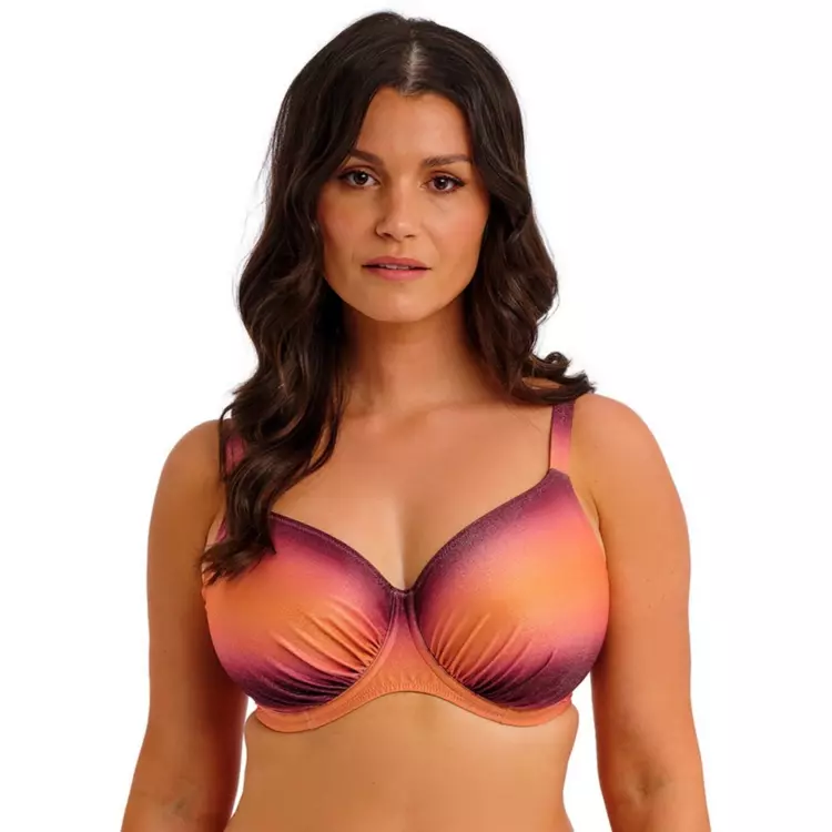 FS506127GLO_FANTASIE SWIM PAROS COAST UW GATHERED FULL CUP BIKINI TOP SUNSET GLOW