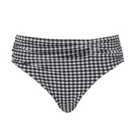 SW1729BGM_PANACHE SWIM GINGHAM MIDI GATHER BRIEF BLACK GINGHAM