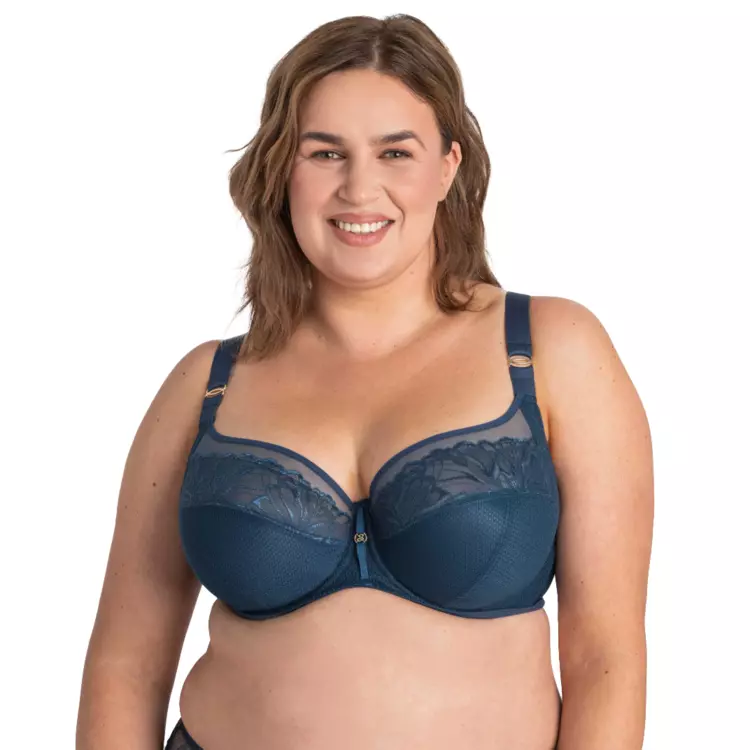 SAHARMA910INO_SAMANTA HARMONY A910 SOFT FULL CUP SIDE SUPPORT BRA INDIGO