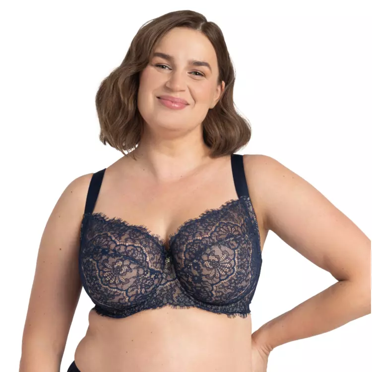 SALARAA911NAY_SAMANTA LARA A911 SOFT FULL CUP SIDE SUPPORT BRA NAVY