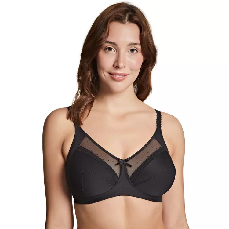 RO821BLK_ROYCE CHARLOTTE FULL CUP NON-WIRED BRA BLACK