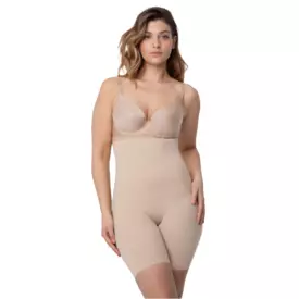 JU296NUE_JULIMEX BERMUDY HIGH WAIST SHAPING SHORTS BEIGE