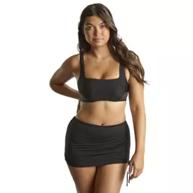 SW1308aBLK_PANACHE SWIM SIGNATURE SKIRTED BRIEFS BLACK