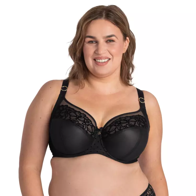 SAEMMAA910BLK_SAMANTA EMMA A910 SOFT FULL CUP SIDE SUPPORT BRA BLACK