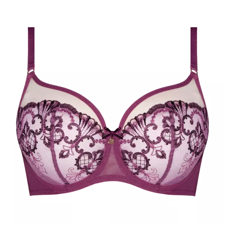 SAPERLAA143HER_SAMANTA PERLA A143 SOFT HIGH APEX BRA HEATHER