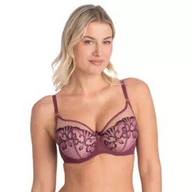 SAPERLAA143HER_SAMANTA PERLA A143 SOFT HIGH APEX BRA HEATHER