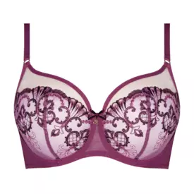 SAPERLAA143HER_SAMANTA PERLA A143 SOFT HIGH APEX BRA HEATHER
