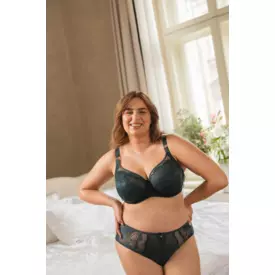 SAINEZA910TEL_SAMANTA INEZ A910 SOFT FULL CUP SIDE SUPPORT BRA TEAL