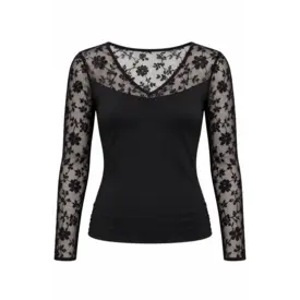 AV77111BLK_AVET 77111 TOP DLOUHÝ RUKÁV BLACK